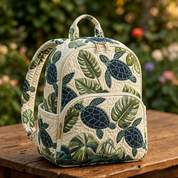Tropical Sea Turtle Quilted Backpack