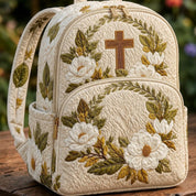 Magnolia Cross Christian Quilted Backpack