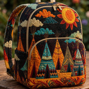 Boho Teepee Sun & Cloud Quilted Backpack