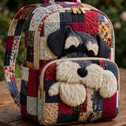Schnauzer Patchwork Quilted Backpack