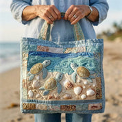 Artisanal Quilted Tote - Marine Turtles